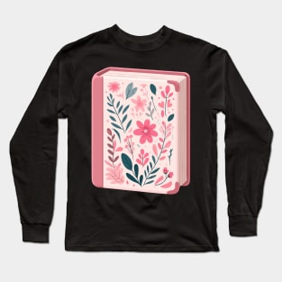 Pink Floral Book Long Sleeve T-Shirt